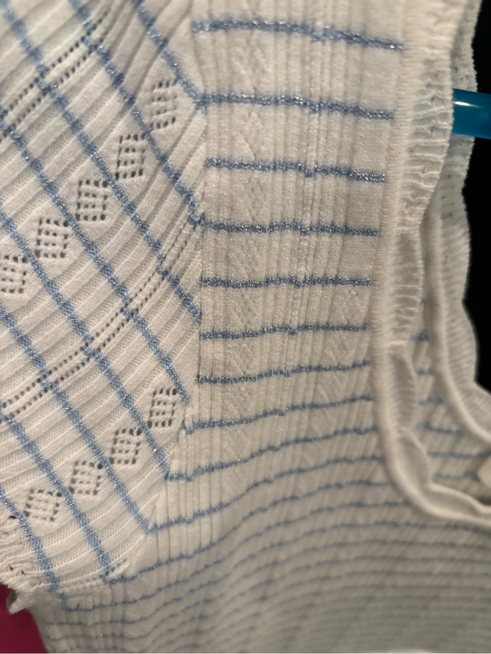 LoveShackFancy White Mini Dress with Light Blue stripe Elisavette - Picture 5 of 7